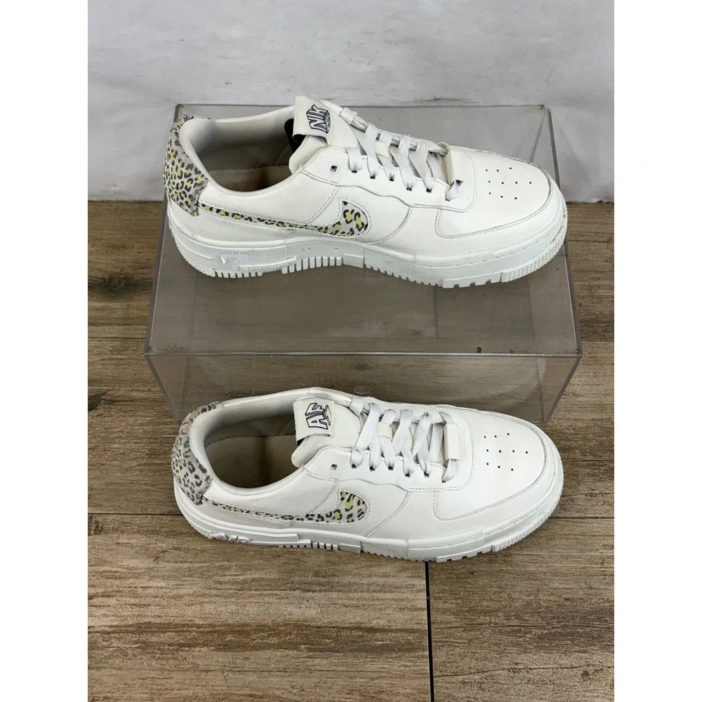 Nike Air Force 1 Pixel Leopard‎ Print White Women Shoes Size 8.5 DH9632 101 - Picture 10 of 10